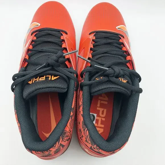 Nike Mens 10.5 Alpha Menace 4 Pro NRG Molded Football Cleats Orange Black NWOB - Picture 8 of 11